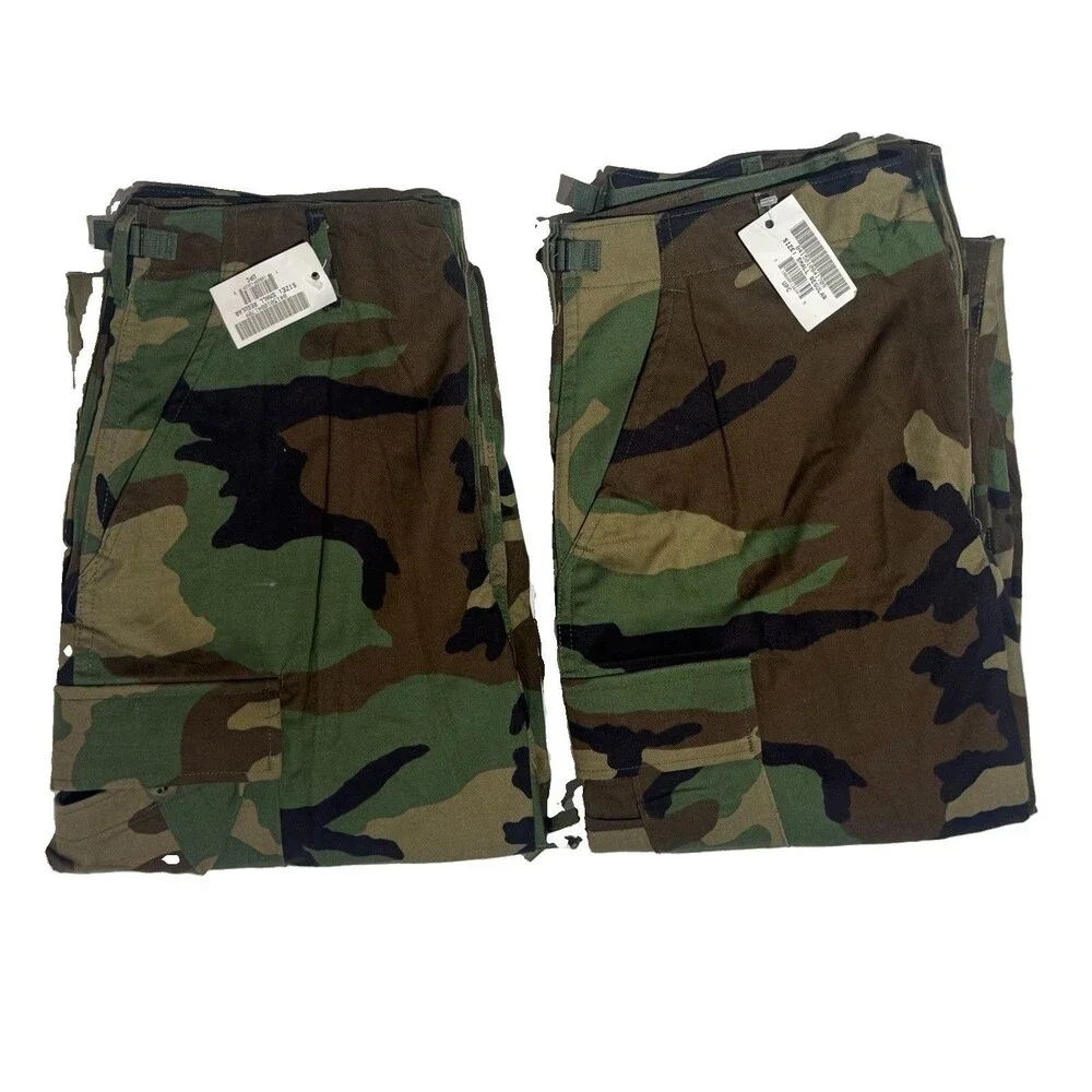 2 Small Regular - Vintage US Army USAF USMC BDU Cargo Pants Woodland Camo New